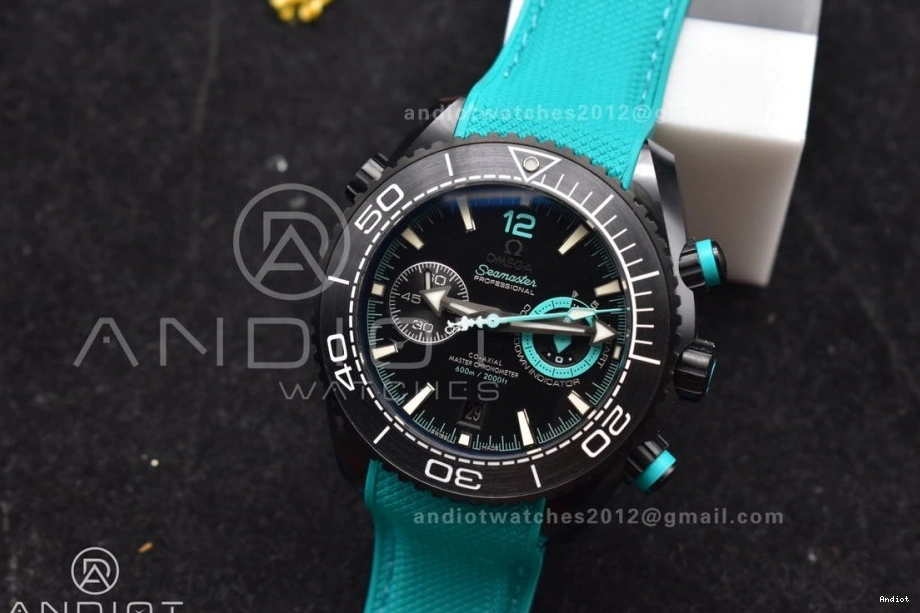 Edition 1:1 Rubber Black M+SF Strap Blue Ocean Chrono Deep Dial Ceramic Planet Master on Best Black A9900 1227